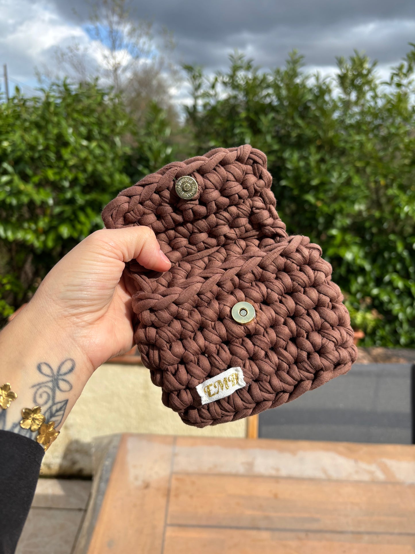 Porte monnaie en crochet (marron)
